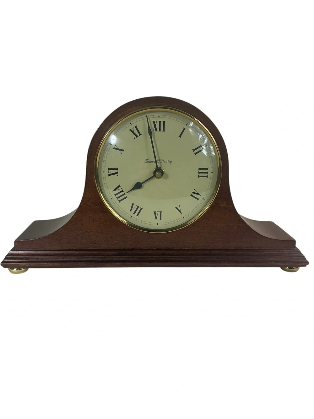 Thomas B. Stanley Quartz Mantel Clock Westminster Chime Wood Case Roman Numerals
